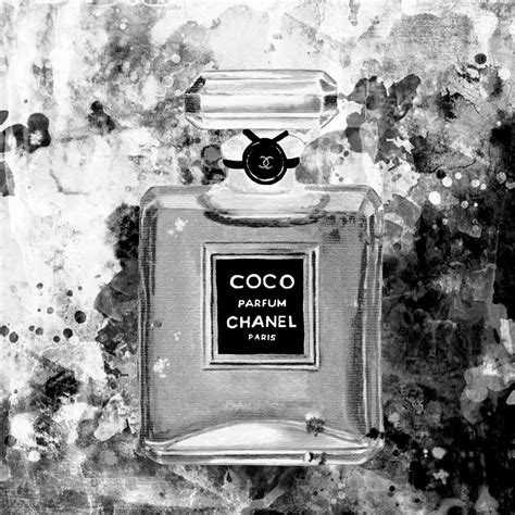 chanel perfume art black and white